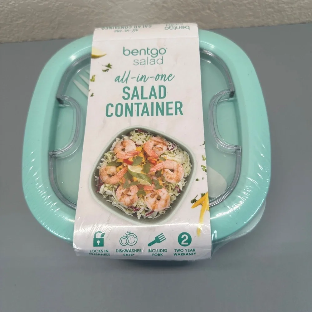 Bentgo All-in One Salad Container Sealed NEW Coastal Aqua Office School Picnic